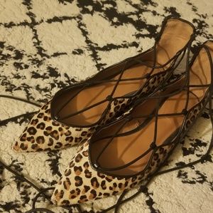 Zara calf hair strappy flats size 38